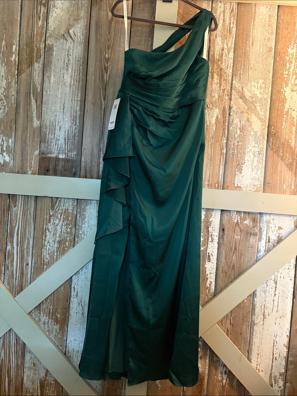 Elegant One-Shoulder Emerald Green Evening dress AZAZIE